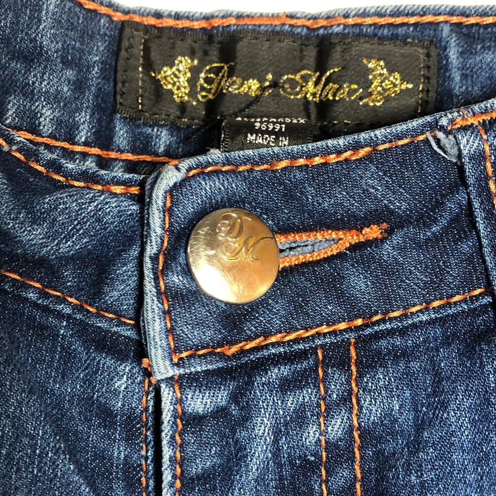 Dani Max Classic Women’s Vintage Blue With Orange Thread Jeans, Size 11 - Picture 2 of 15